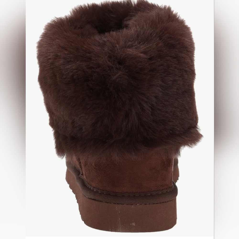 UNIONBAY Lou Lou Boots Ankle Boot Faux Suede Ugg Uggs Slippers  Size 8.5 Mocha - Picture 2 of 9